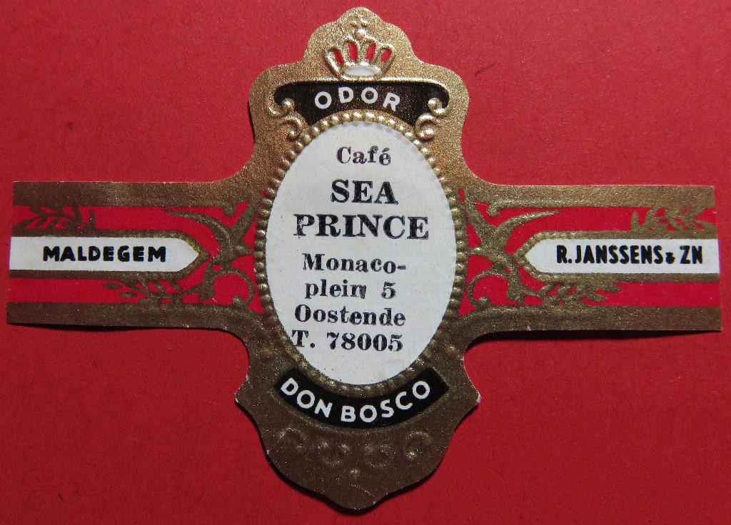 Sigarenbandje Reclamebandje Café SEA PRINCE Oostende, Verzamelen, Rookartikelen, Aanstekers en Luciferdoosjes, Verzenden, Gebruikt