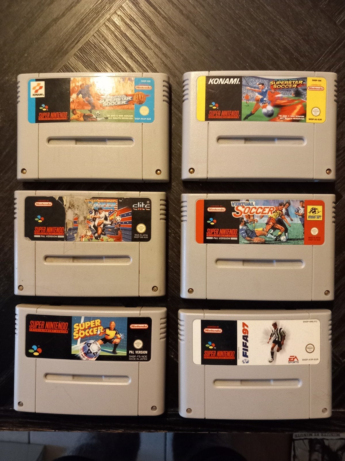 Super Nintendo SNES Voetbal Games 6x, Nintendo, Gebruikt, Onbekend, 2 spelers