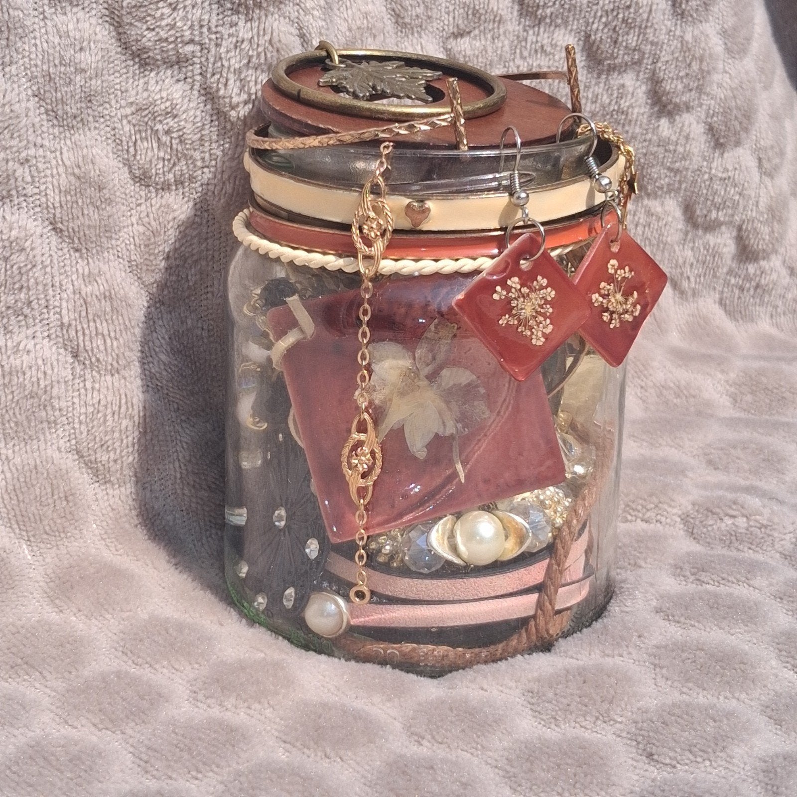 Jewellery Jar: Hazel, Bruin, Ophalen of Verzenden, Zo goed als nieuw, Goud
