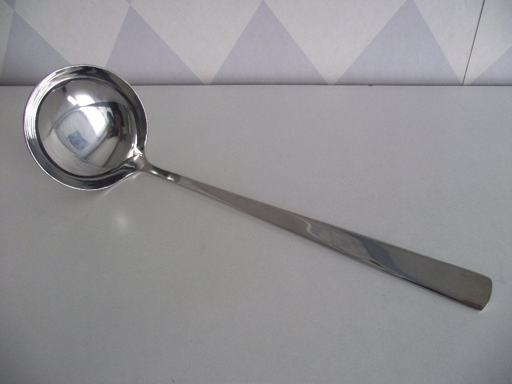 vintage RVS Sola GZ soepopscheplepel 30cm rechte steel 1960, Ophalen of Verzenden