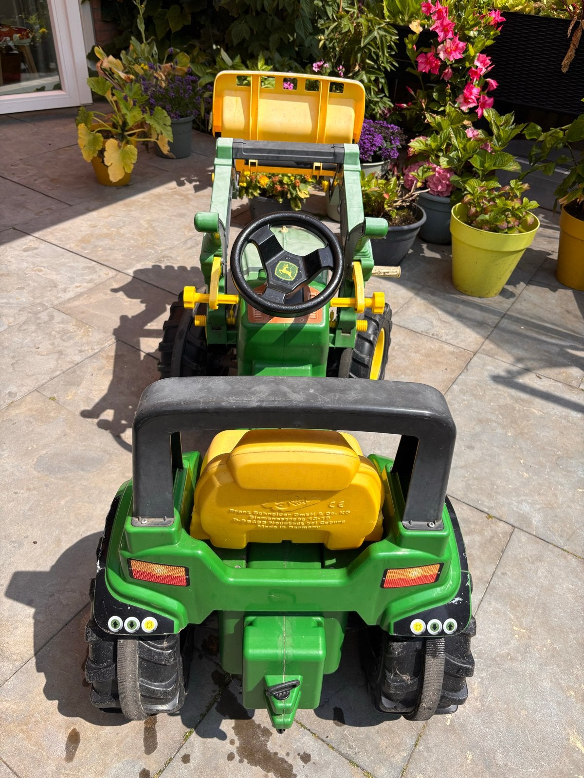 John Deere traptractor met voorlader, Kinderen en Baby's, Speelgoed | Buiten | Voertuigen en Loopfietsen, Gebruikt, Trapvoertuig