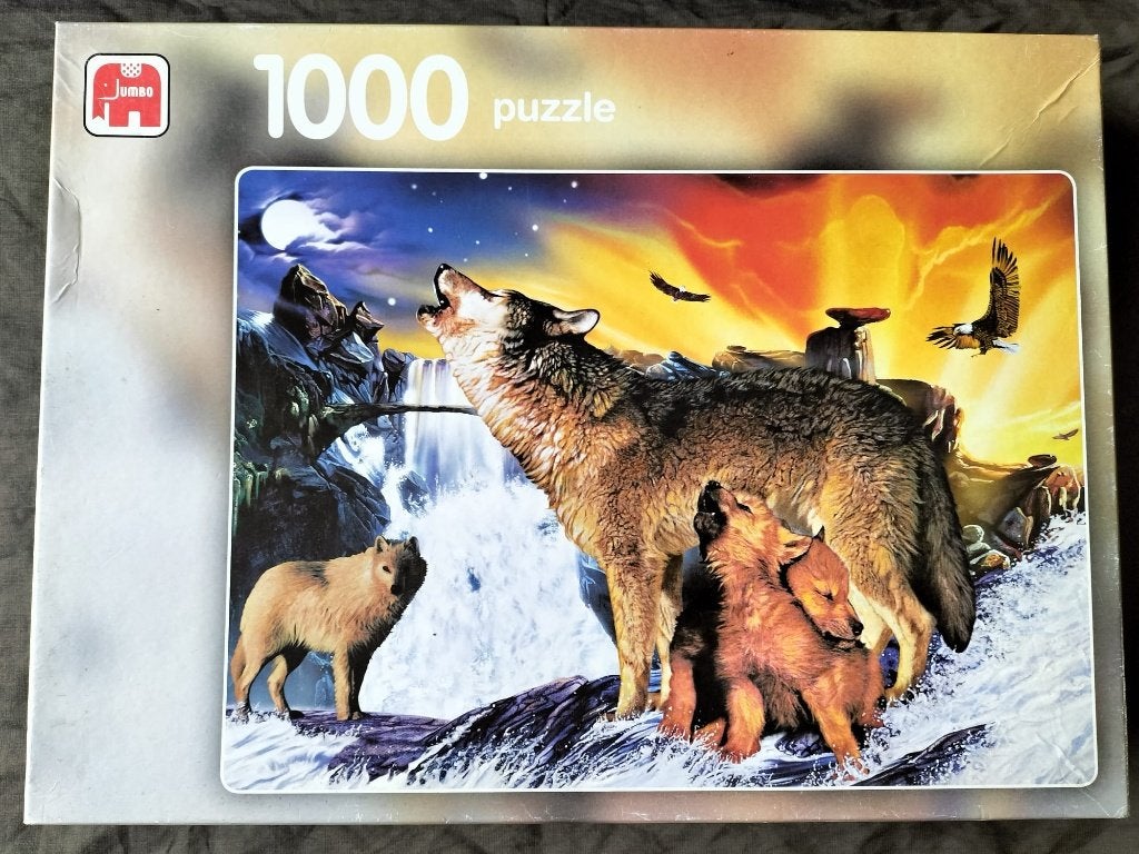 Puzzel Huilende wolven ( 1000 stukjes ), Ophalen of Verzenden, 500 t/m 1500 stukjes, Zo goed als nieuw, Legpuzzel