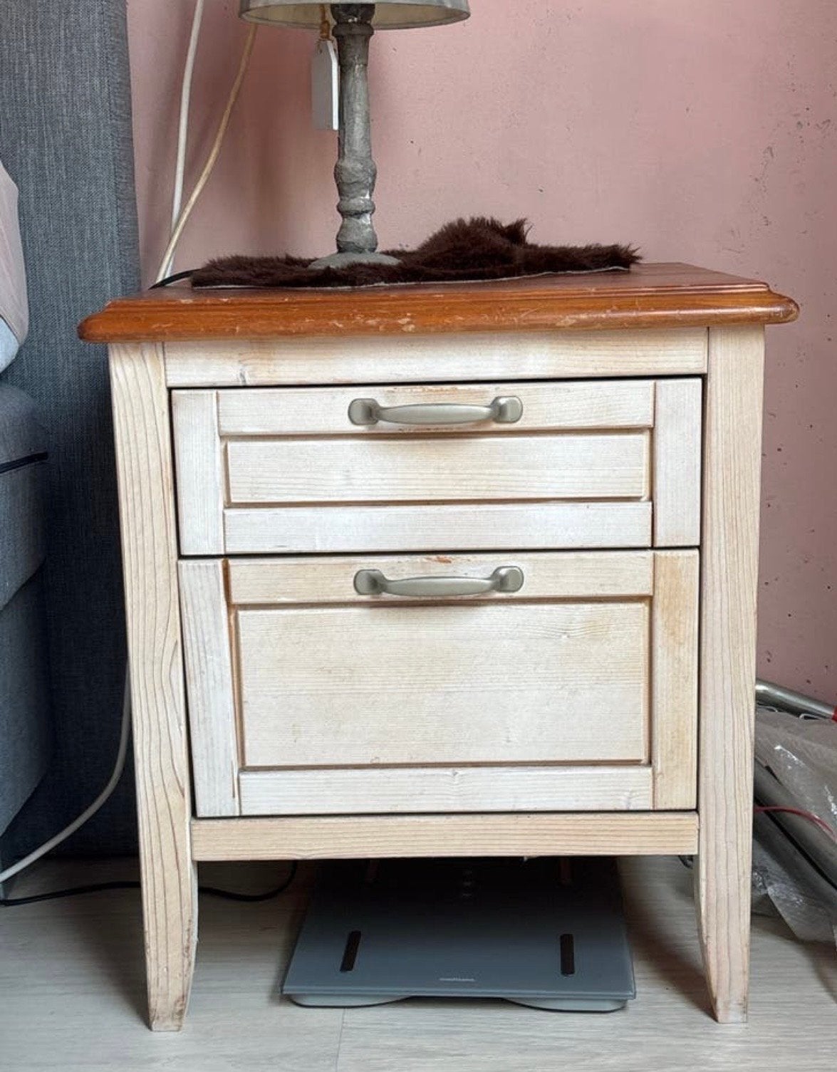 Nachtkastjes 2 stuks met lades - Hout, Ophalen, Gebruikt, Minder dan 45 cm, 55 tot 70 cm