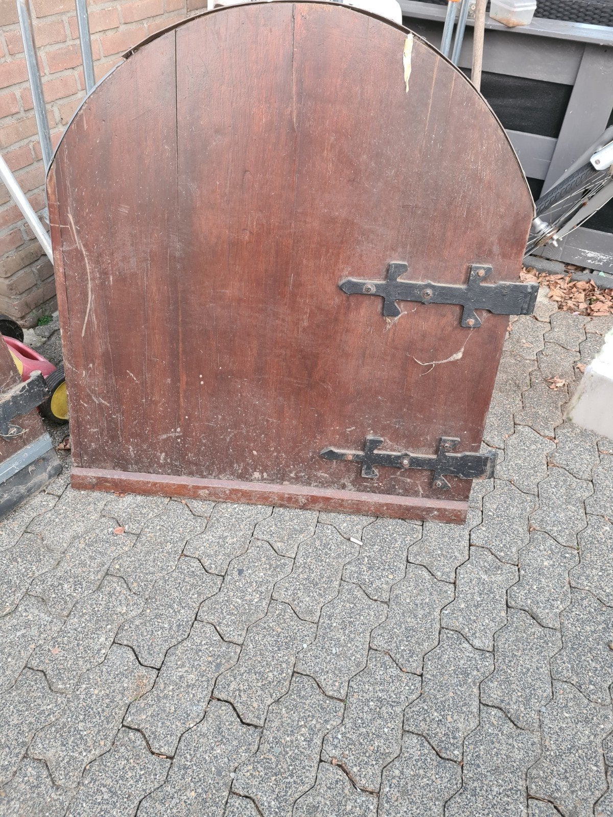 Antieke Robuuste Houten Toogdeur - Deelbaar, Doe-het-zelf en Verbouw, Ophalen, Gebruikt, 80 tot 100 cm, Overige typen