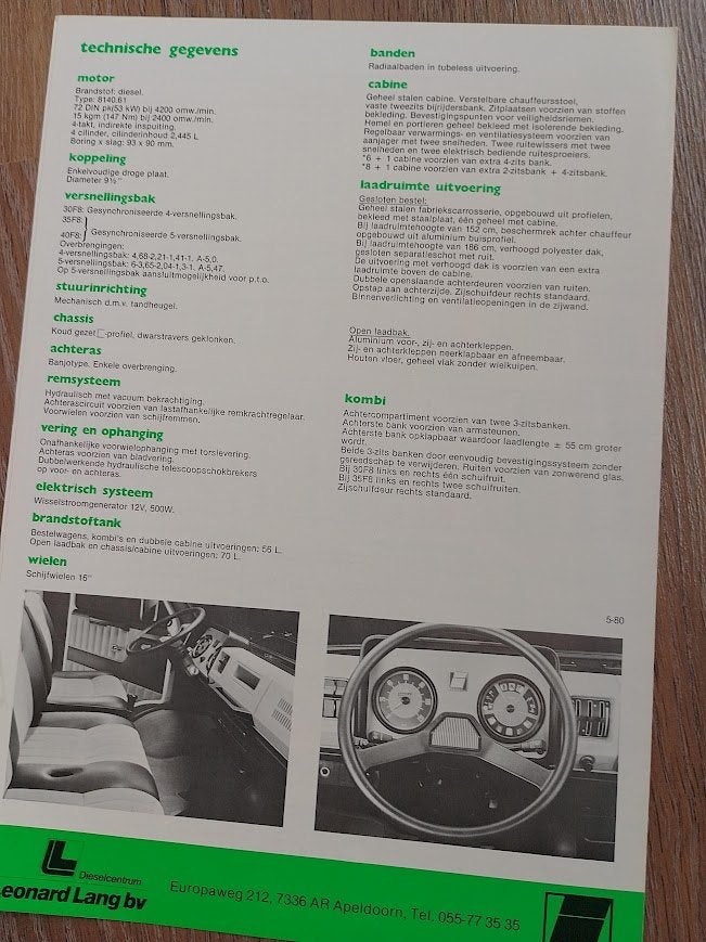 Fiat Daily 1980 autofolder, Ophalen of Verzenden, Nieuw, Overige merken