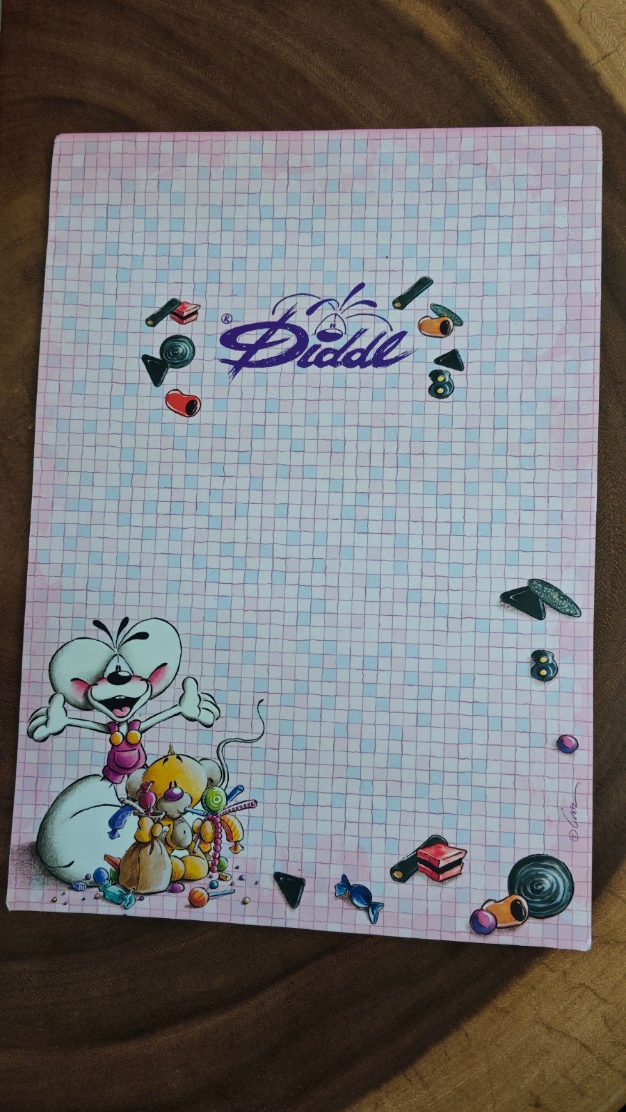 Diddl schrijfblok met Diddlina en Pimboli en drop, Verzamelen, Ophalen of Verzenden, Zo goed als nieuw