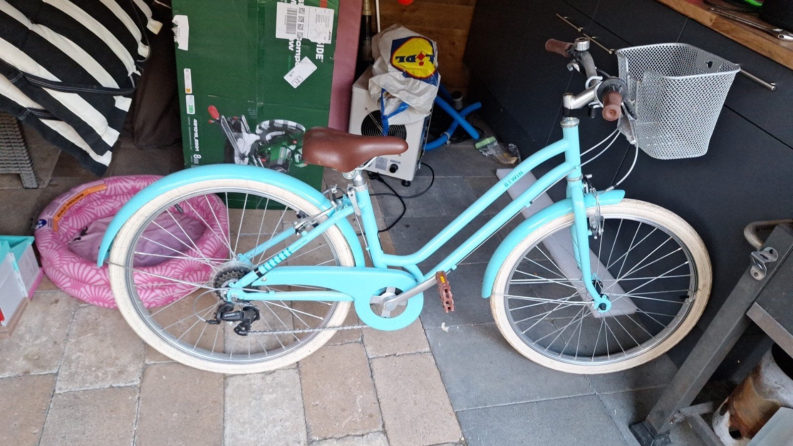BTWIN Elops 500 Kinderfiets 24 inch - Lichtblauw, Ophalen