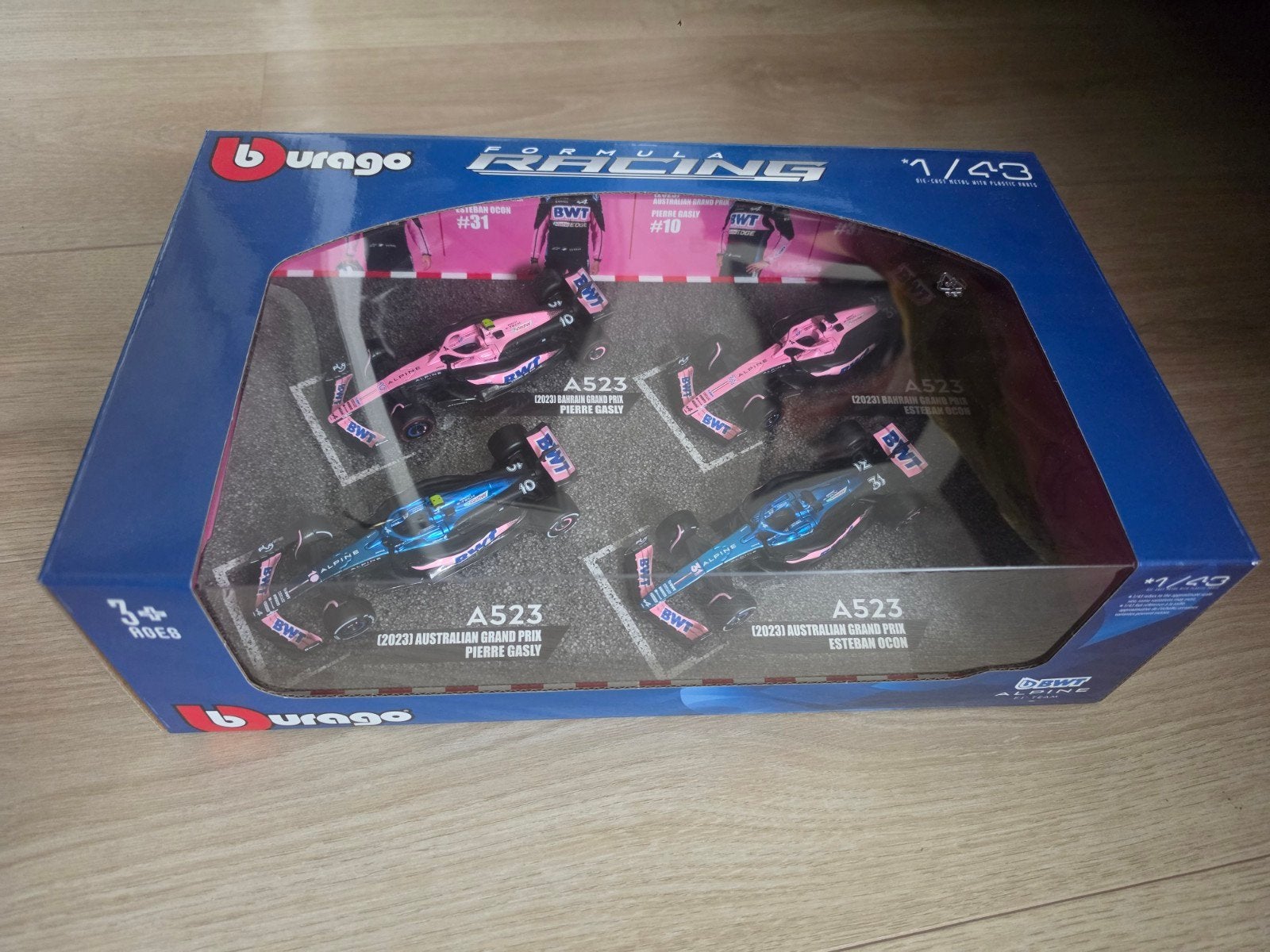 Bburago Formule 1 Alpine A523 2023 set - Gasly & Ocon, Hobby en Vrije tijd, Modelauto's | 1:43, Ophalen of Verzenden, Nieuw, Auto