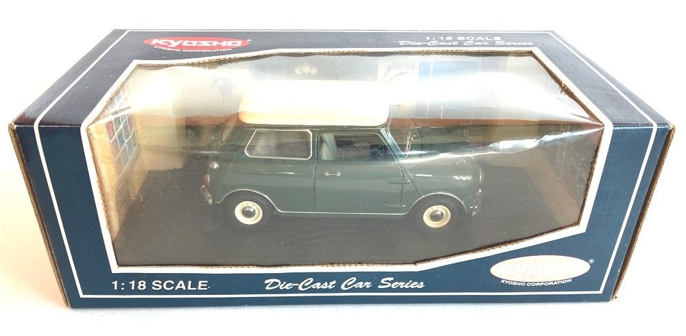 Mini Cooper 1275S Almond Green Kyosho 1:18., Hobby en Vrije tijd, Ophalen of Verzenden, Zo goed als nieuw, Auto, Kyosho