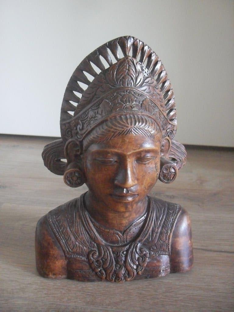 balinese legong beeld, Antiek en Kunst, Ophalen of Verzenden, Hout, Buste