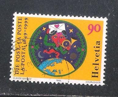 Zwitserland; 1672 , 150 jaar Zwitserse post, Verzenden, Gestempeld