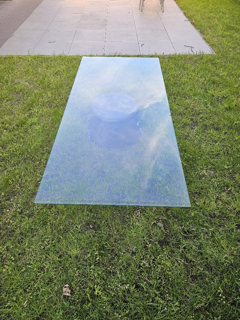 2 glazen panelen, Doe-het-zelf en Verbouw, Glas en Ramen, Ophalen, Gebruikt, 80 tot 120 cm, 160 cm of meer