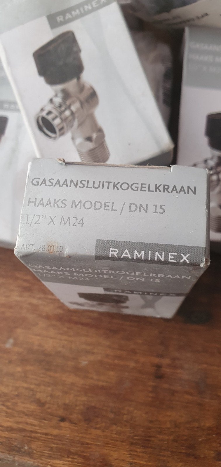 Raminex gasaansluitkraan haaks model, Ophalen of Verzenden, Nieuw