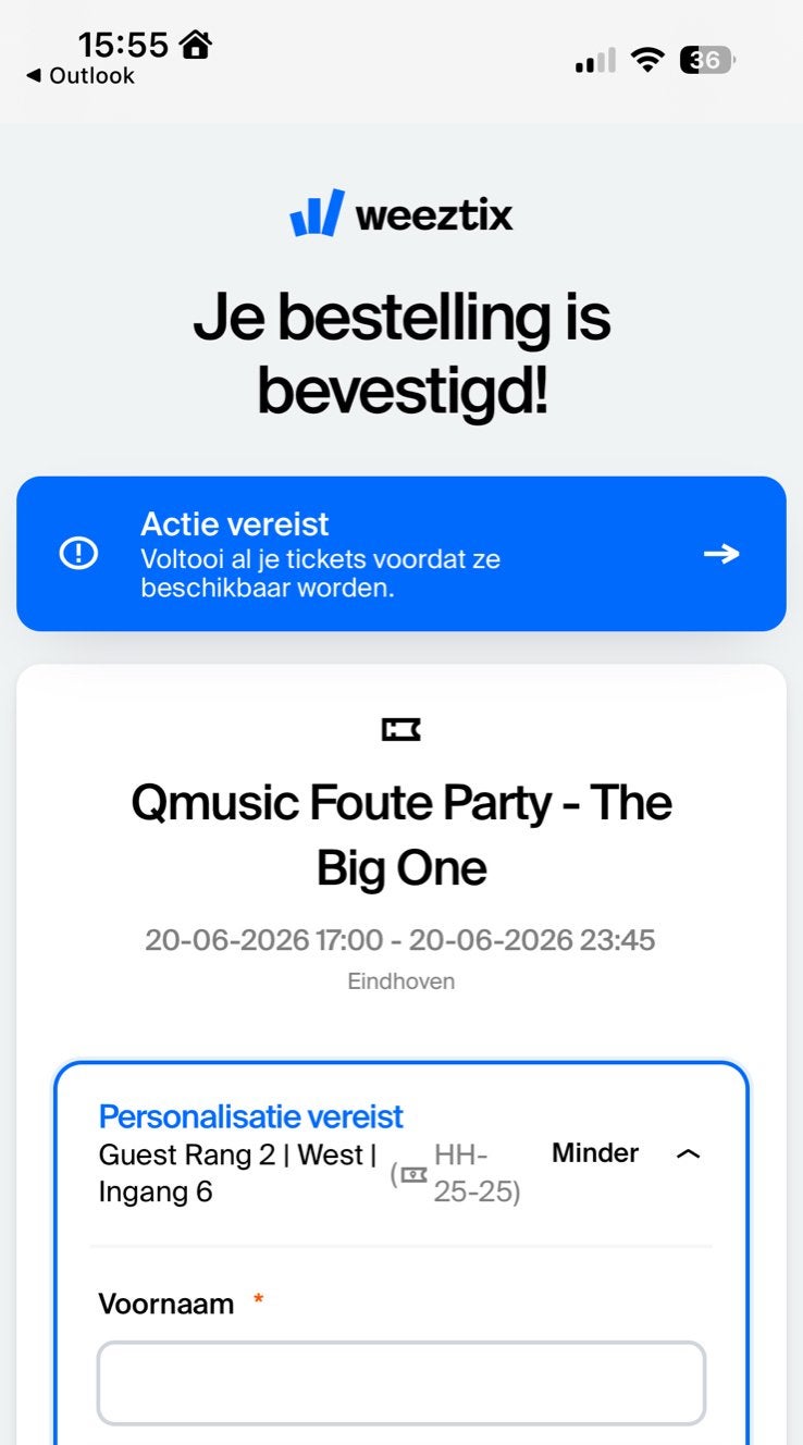 Q-music de foute party , the big one ! 20 juni., Tickets en Kaartjes, Drie personen of meer, Juni