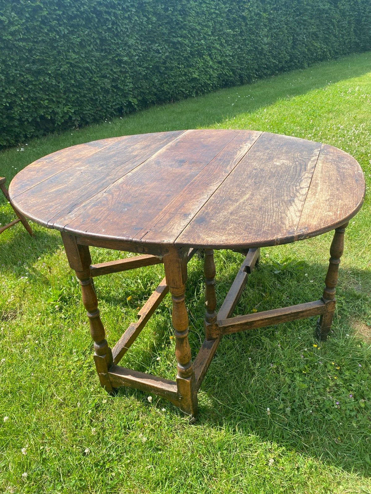 Antieke Gateleg Tafel met 4 Windsor Stoelen, Ophalen of Verzenden