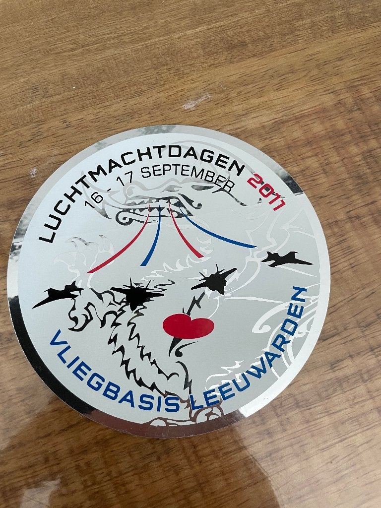 Luchtmacht sticker luchtmacht dagen Leeuwarden 2011, Ophalen of Verzenden, Luchtmacht, Nederland, Embleem of Badge