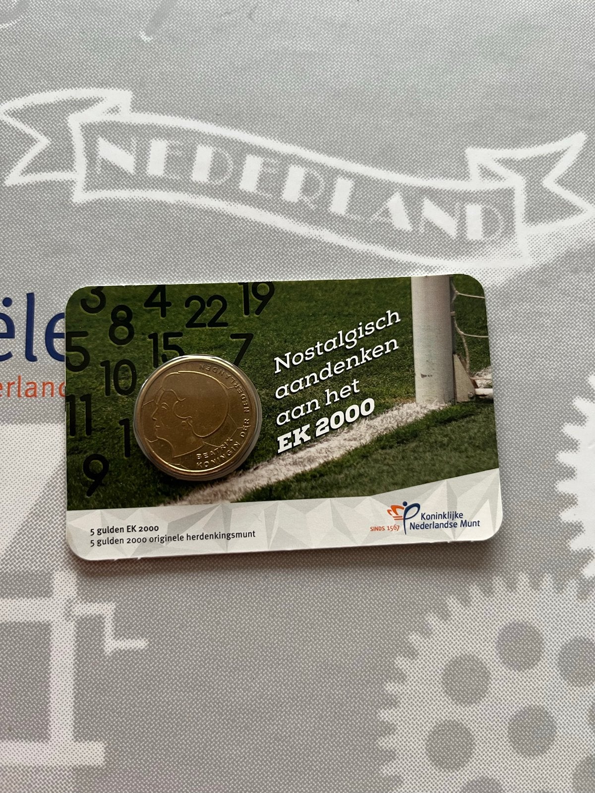 Coincard 5 Gulden EK 2000 Herdenkingsmunt - Koningin Beatrix, Ophalen of Verzenden, Koningin Beatrix, 5 gulden, Losse munt