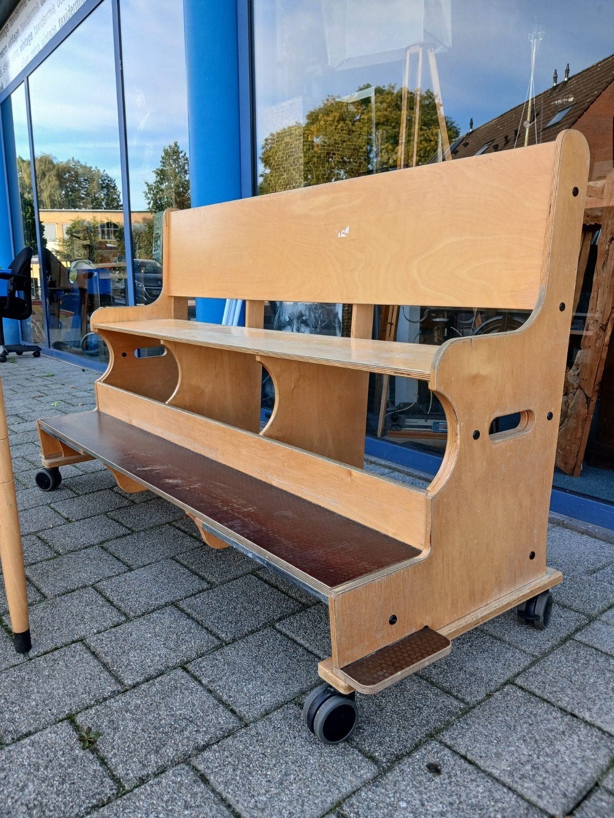 Houten kinderbank op wielen, Huis en Inrichting, Ophalen, Gebruikt, Onbekend, Onbekend