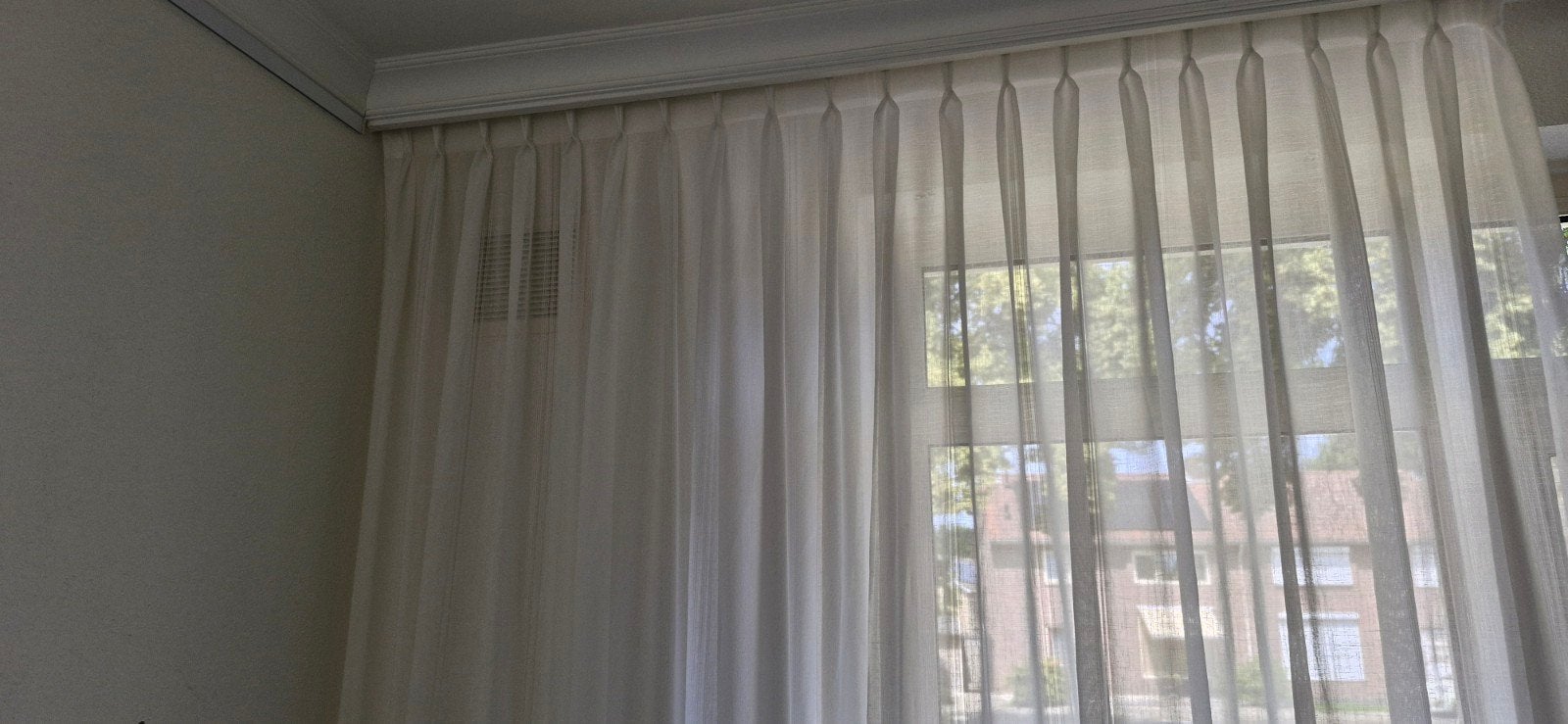 2 x witte vitrage gordijnen 250 x 165. Hxb, Ophalen of Verzenden, Zo goed als nieuw, Wit, Vitrage