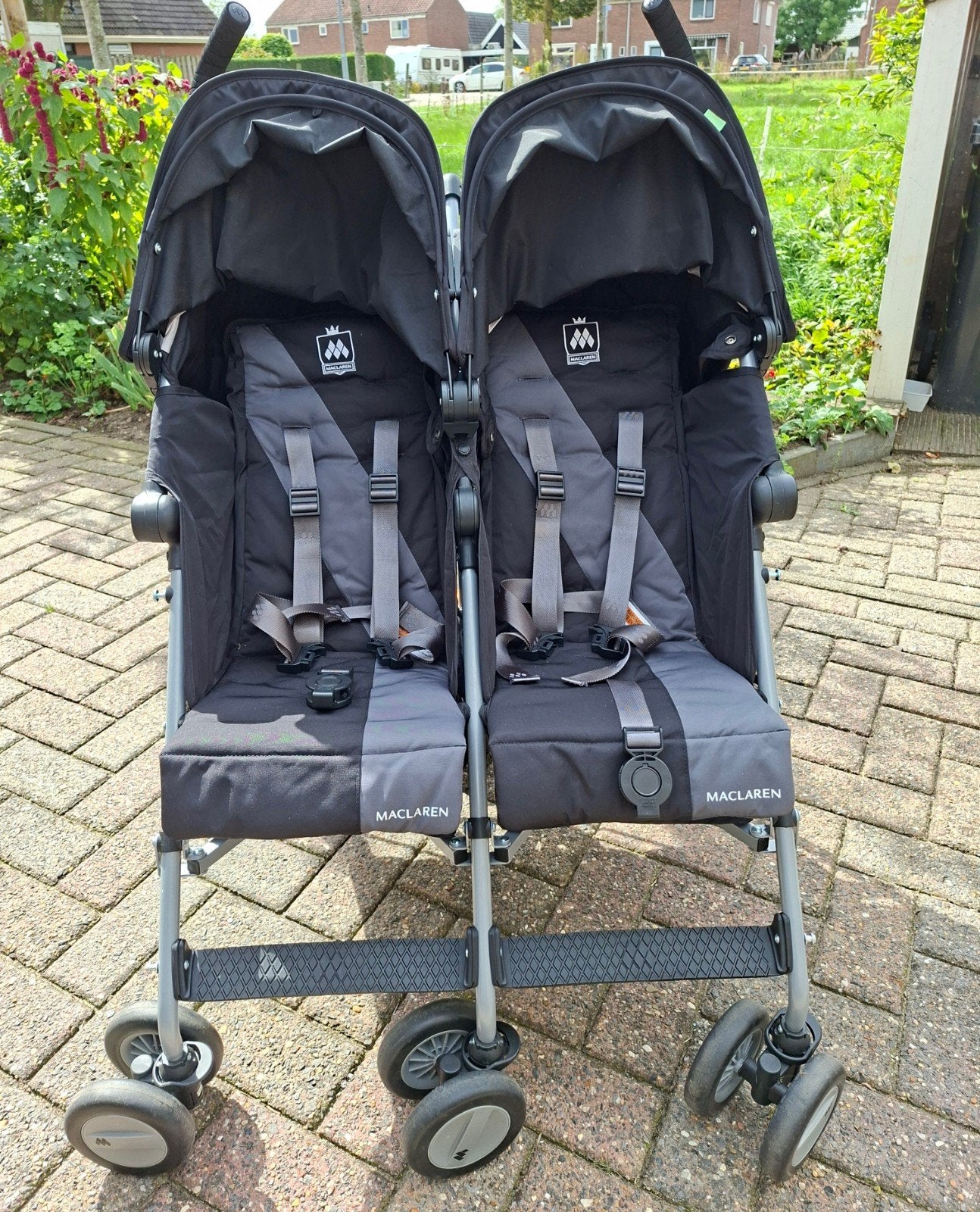 Maclaren twin triumph buggy , zwart, antraciet, Ophalen, Zo goed als nieuw, Kinderwagen of Buggy