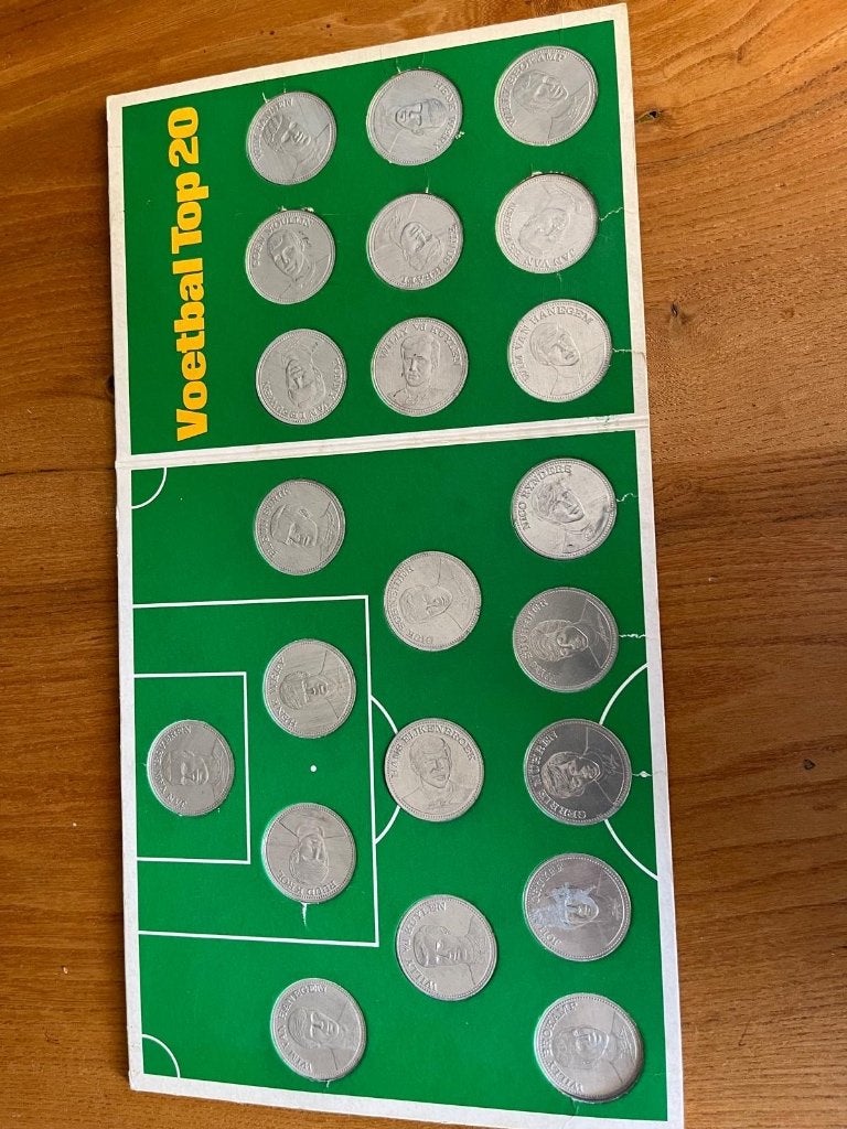 Muntenverzameling voetbal top 20 uit 1970, Postzegels en Munten, Ophalen, Nederland, Munten