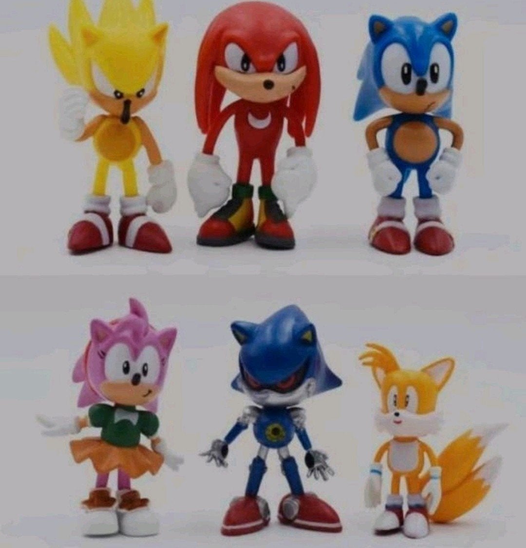 6 x Sonic poppetje 6-8 cm NIEUW, Ophalen of Verzenden, Nieuw