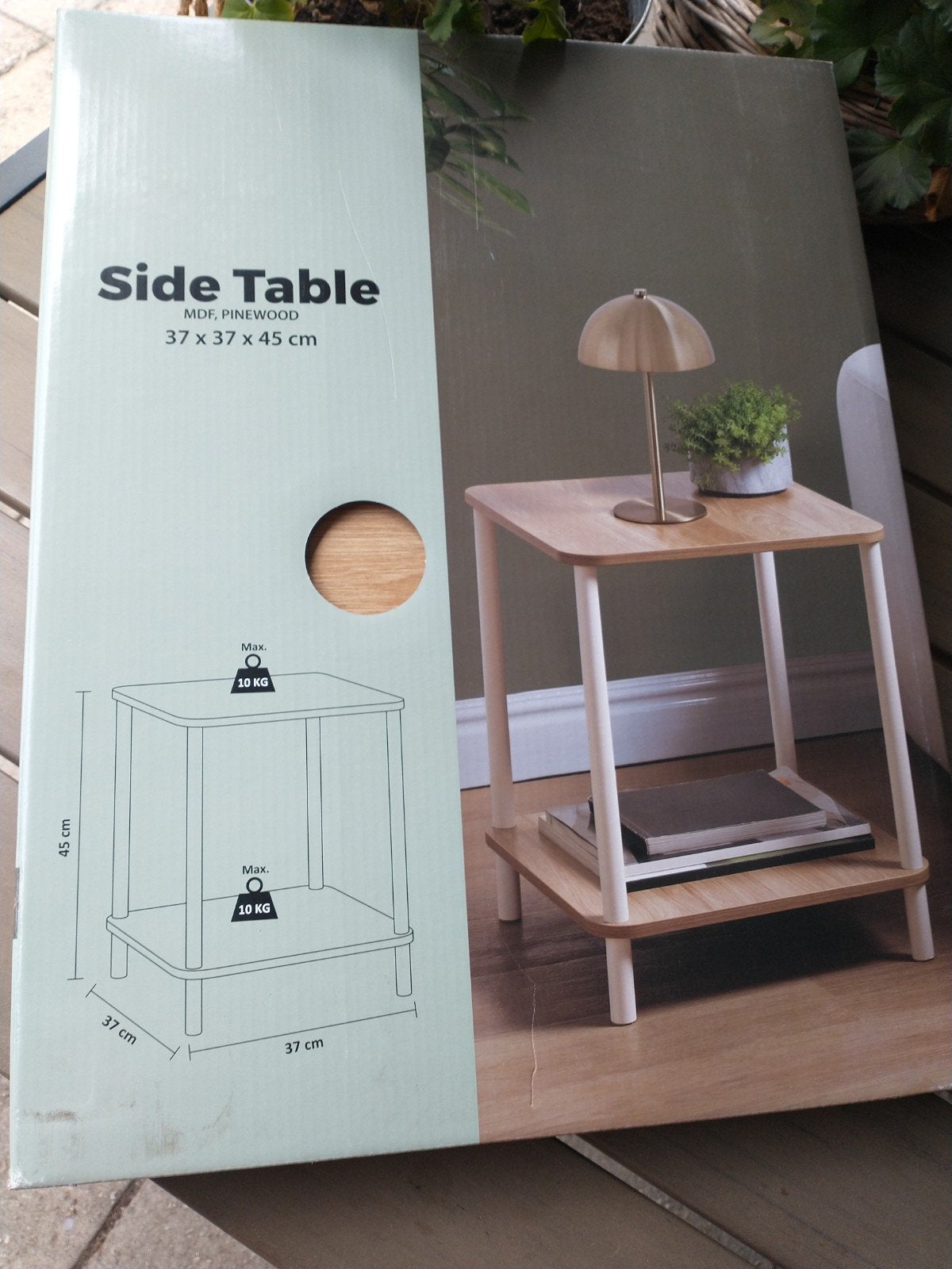 Nieuw bijzettafeltje., Huis en Inrichting, Ophalen, Minder dan 45 cm, Minder dan 55 cm, Vierkant