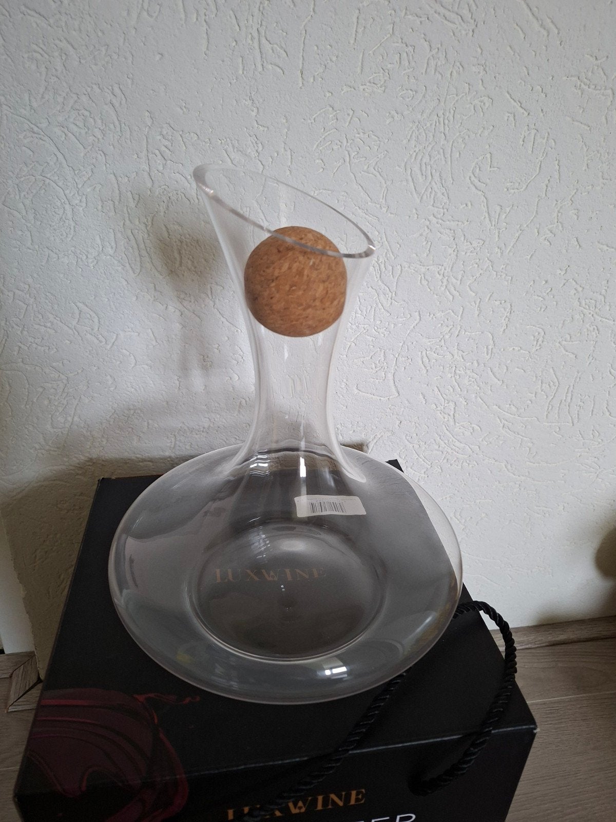 Luxwine Decanteer Karaaf - Nieuw in Doos, Ophalen of Verzenden, Zo goed als nieuw, Transparant, Glas