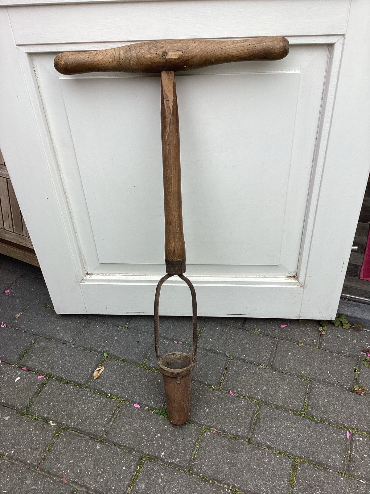 Antieke Pootaardappel Boor - Handige Tuintool, Ophalen of Verzenden, Gebruikt, Overige soorten