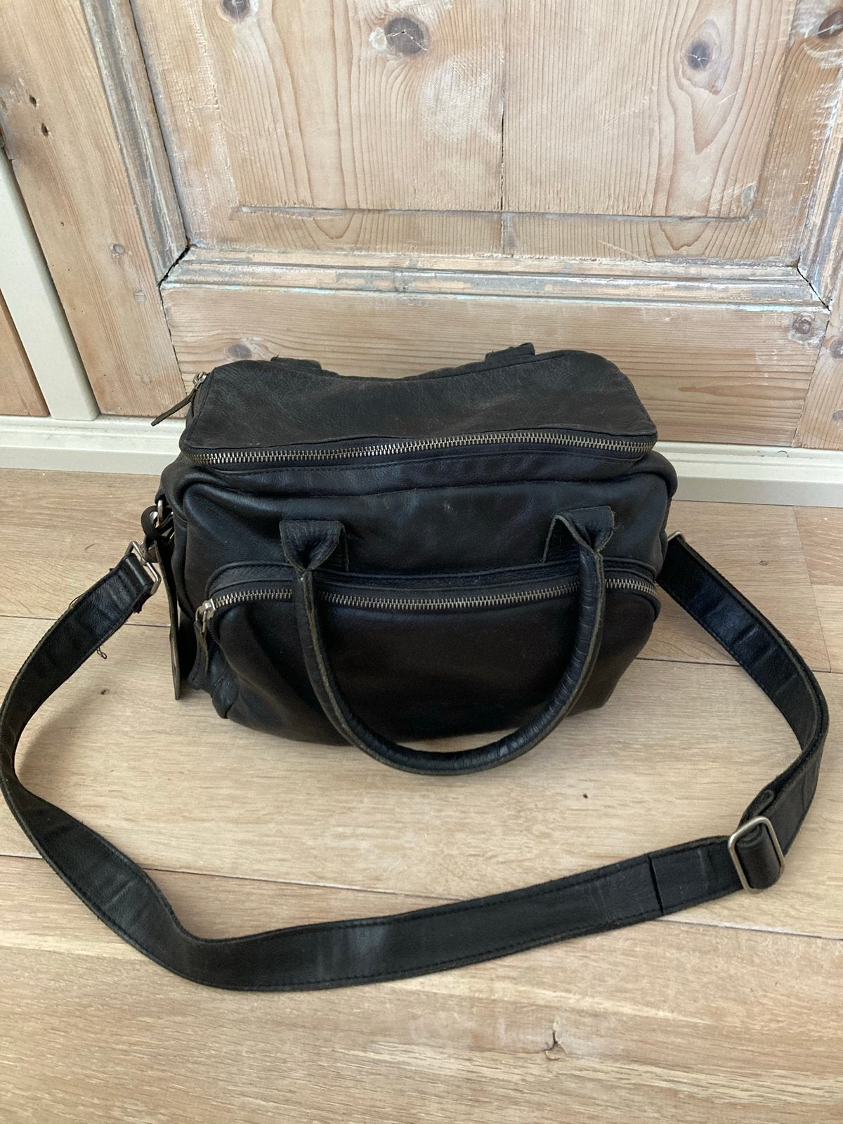 Luiertas Cowboysbag The Bag Monrose Zwart Leren luiertas, Ophalen, Gebruikt, Zwart, Handtas