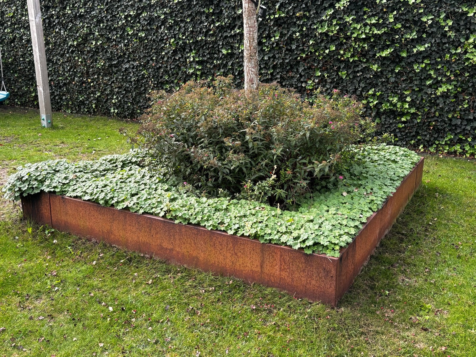 Cortenstaal plantenbak/borderrand - 4x 230cm + 4 hoeken, Ophalen, Gebruikt, 100 cm of meer, Vierkant