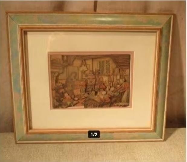 Prachtig 3-dimensionale Artprint 'In de Klas' - Anton Pieck, Minder dan 50 cm, Oorspronkelijke maker, Ophalen of Verzenden, Print