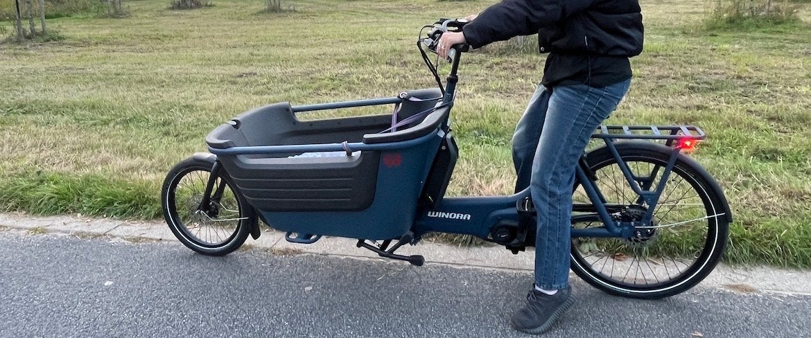 Winora Bakfiets  zgn - Ideaal voor kinderen en goederen, Gebruikt, Elektrisch, 2 kinderen, Schijfrem