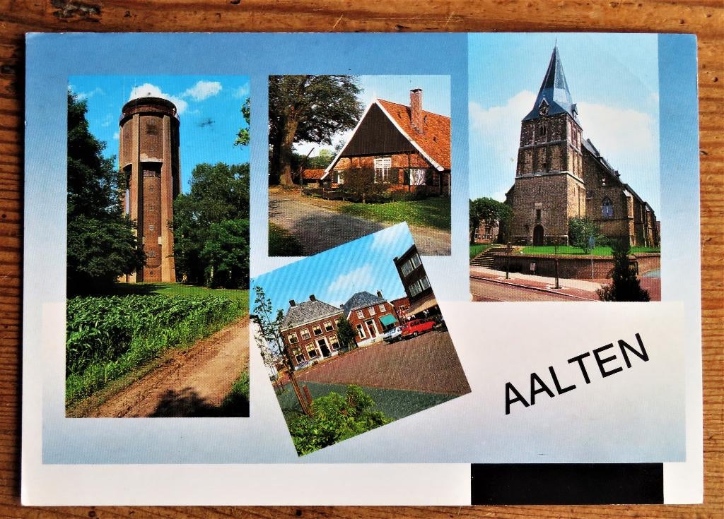 Aalten Vierluik met o.a. Watertoren en Kerk ( 1992 ), Ophalen of Verzenden, Voor 1920, Noord-Brabant