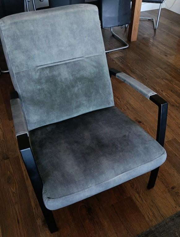 mooie groenekleur dames fauteuil, Ophalen, Minder dan 75 cm, Zo goed als nieuw, Stof
