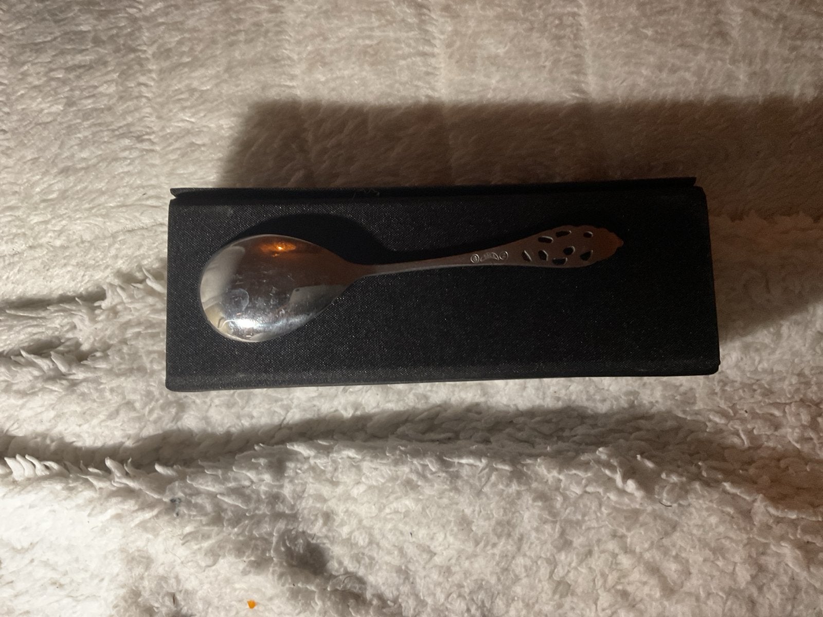 Sola Ajour lepeltje - 12,5 cm lang, gebruikt, Antiek en Kunst, Ophalen of Verzenden