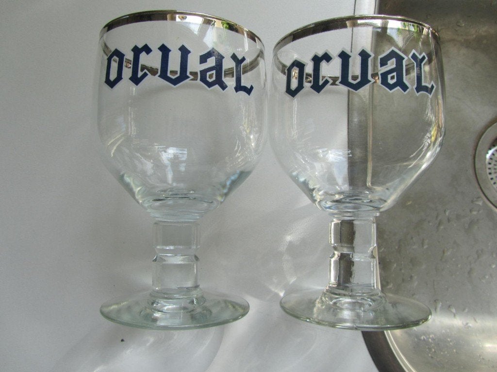 Set van 2 Orval bierglazen, Ophalen of Verzenden, Nieuw, Glas of Glazen, Overige merken