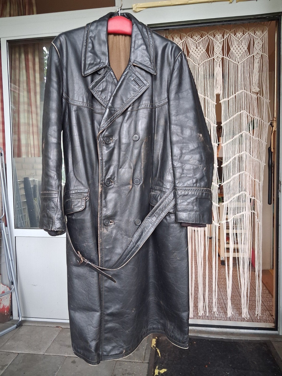 Vintage Elvo Leatherwear Leren Trenchcoat Zwart, Ophalen of Verzenden