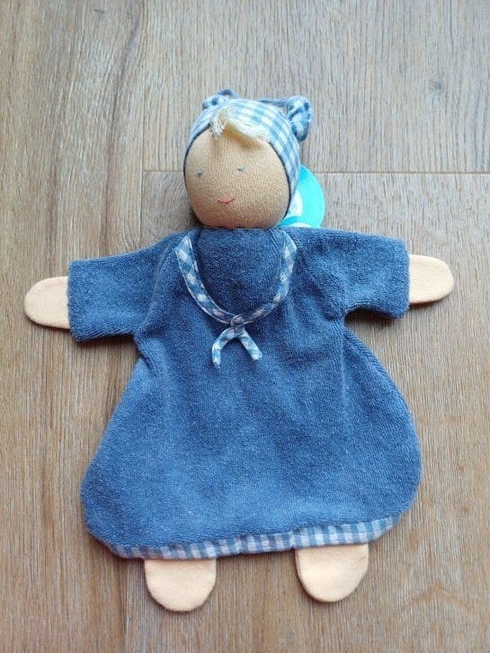 popje doekje peppa antroposofisch knuffeldoekje blauw, Ophalen of Verzenden, Nieuw, Overige typen