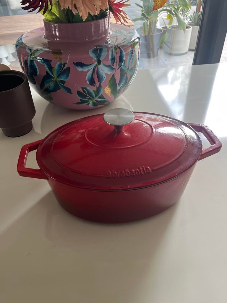 Brabantia braadpan, rood, gietijzer, Ophalen, Zo goed als nieuw, Gietijzer, Koekenpan of Braadpan