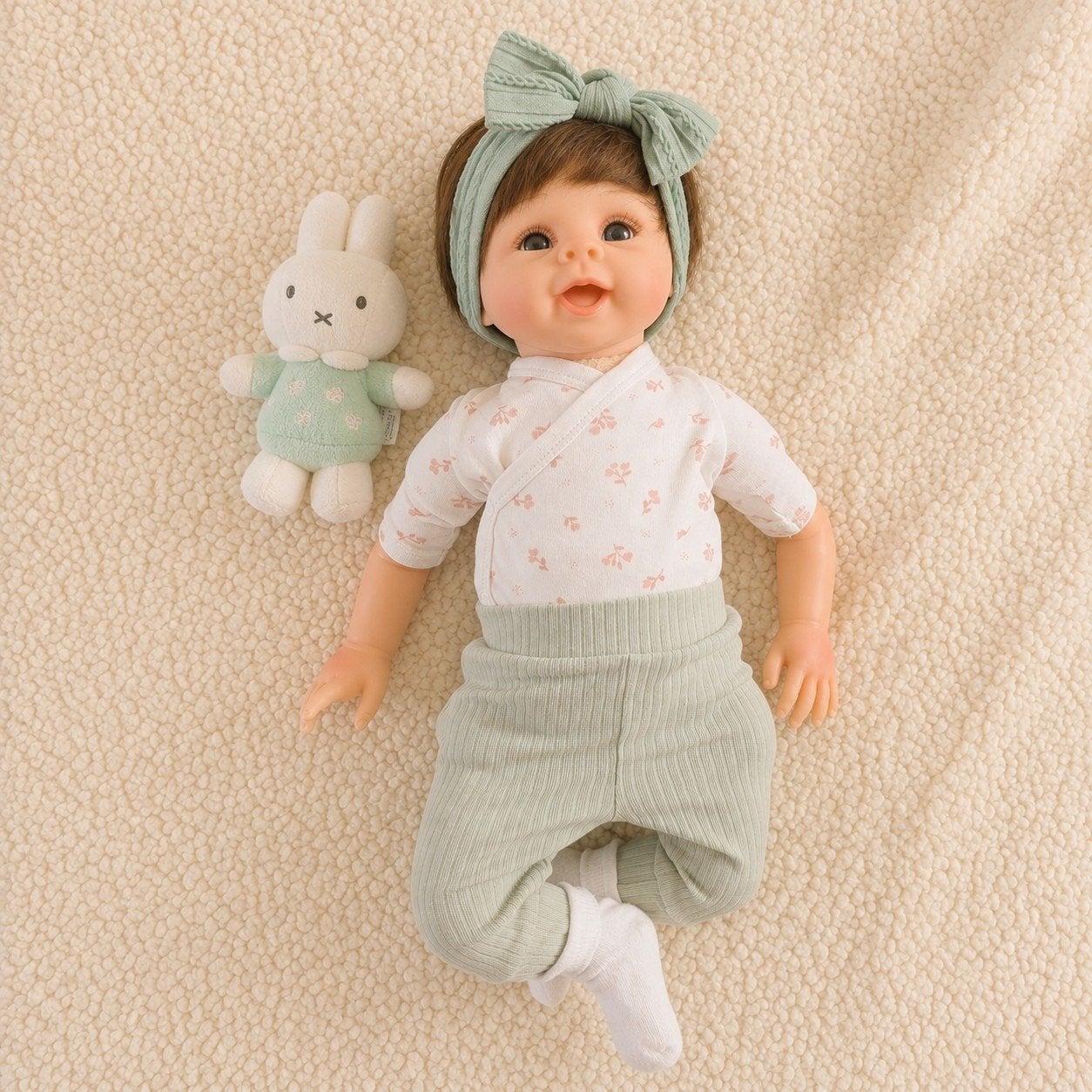 Reborn baby pop Lea - 50 cm - Inclusief outfit + accessoires, Shijiazhuang Yuncai E-commerce CO., Ltd., Nieuw, Ophalen of Verzenden