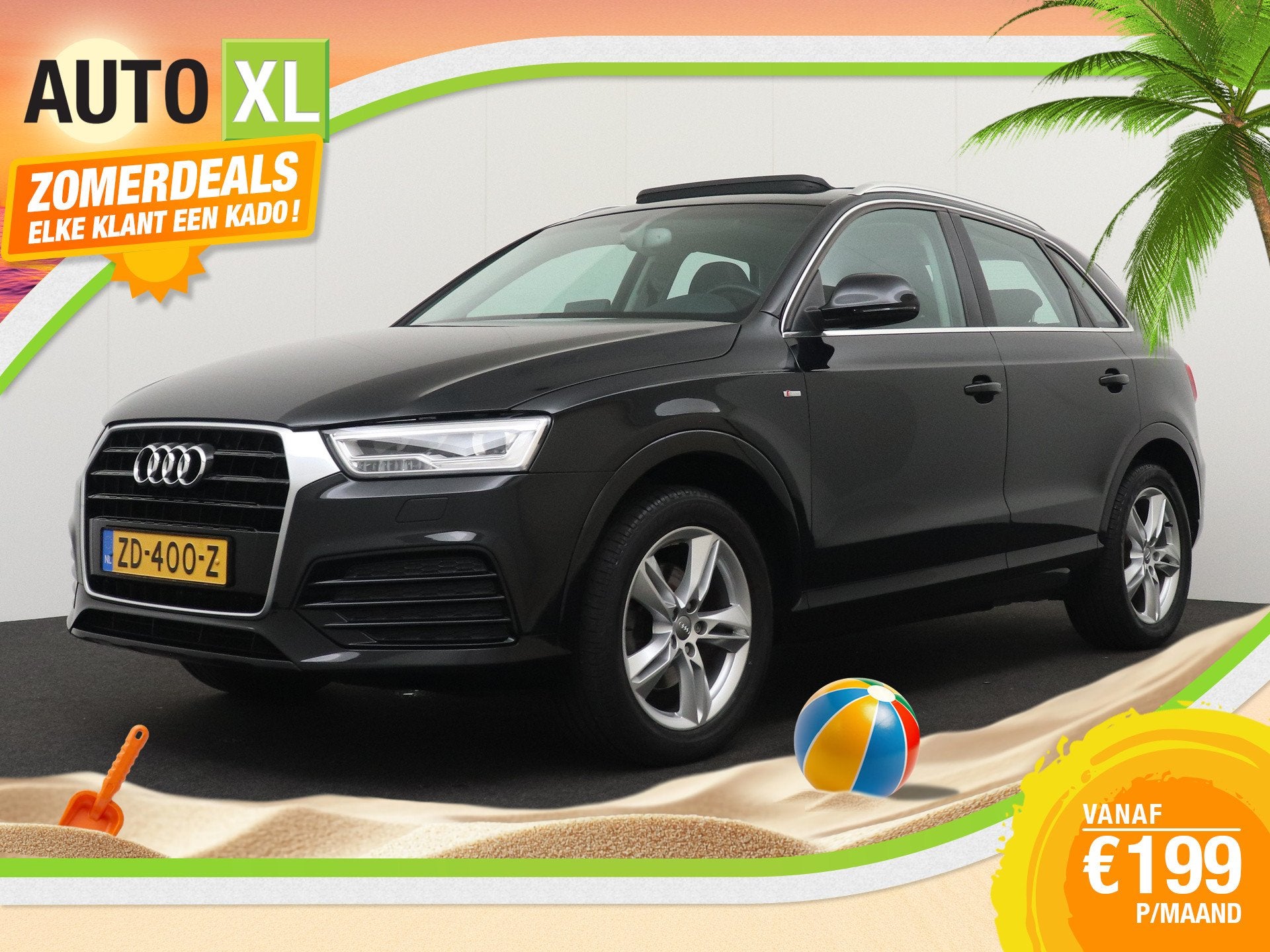 Audi Q3 1.4 150 Aut. TFSI S-Line Pano-dak Xenon Leder-Sports, Auto's, Audi, Dealer onderhouden, 4 cilinders, 150 pk, Zwart