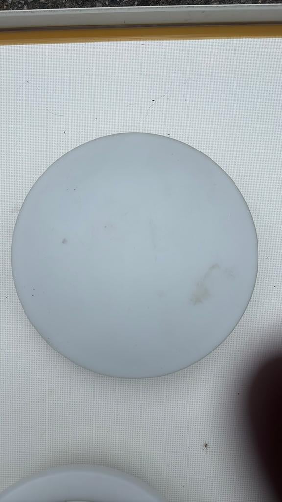 2x plafondlamp 18cm steinhauer melkglas, Ophalen of Verzenden, Zo goed als nieuw