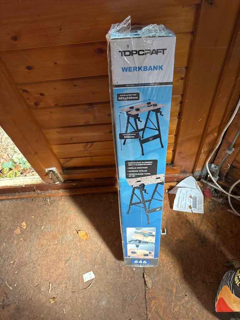 Topcraft Werkbank Nieuw in Doos - Handige Opslag, Ophalen, Nieuw, Minder dan 70 cm