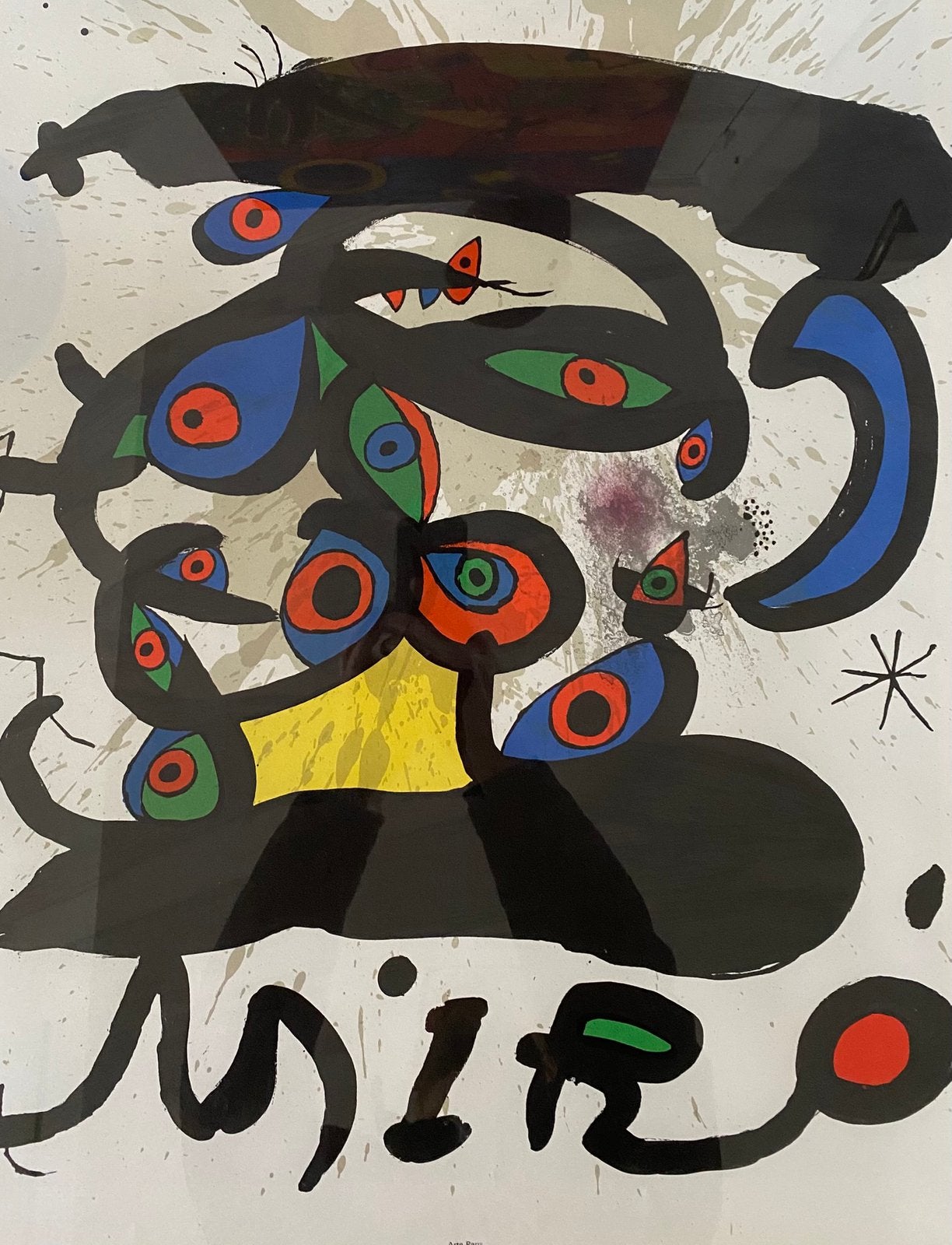 Miro tentoonstellings affiche Galerie Maeght , Parijs 1971, Ophalen, Gebruikt, Onbekend, Print