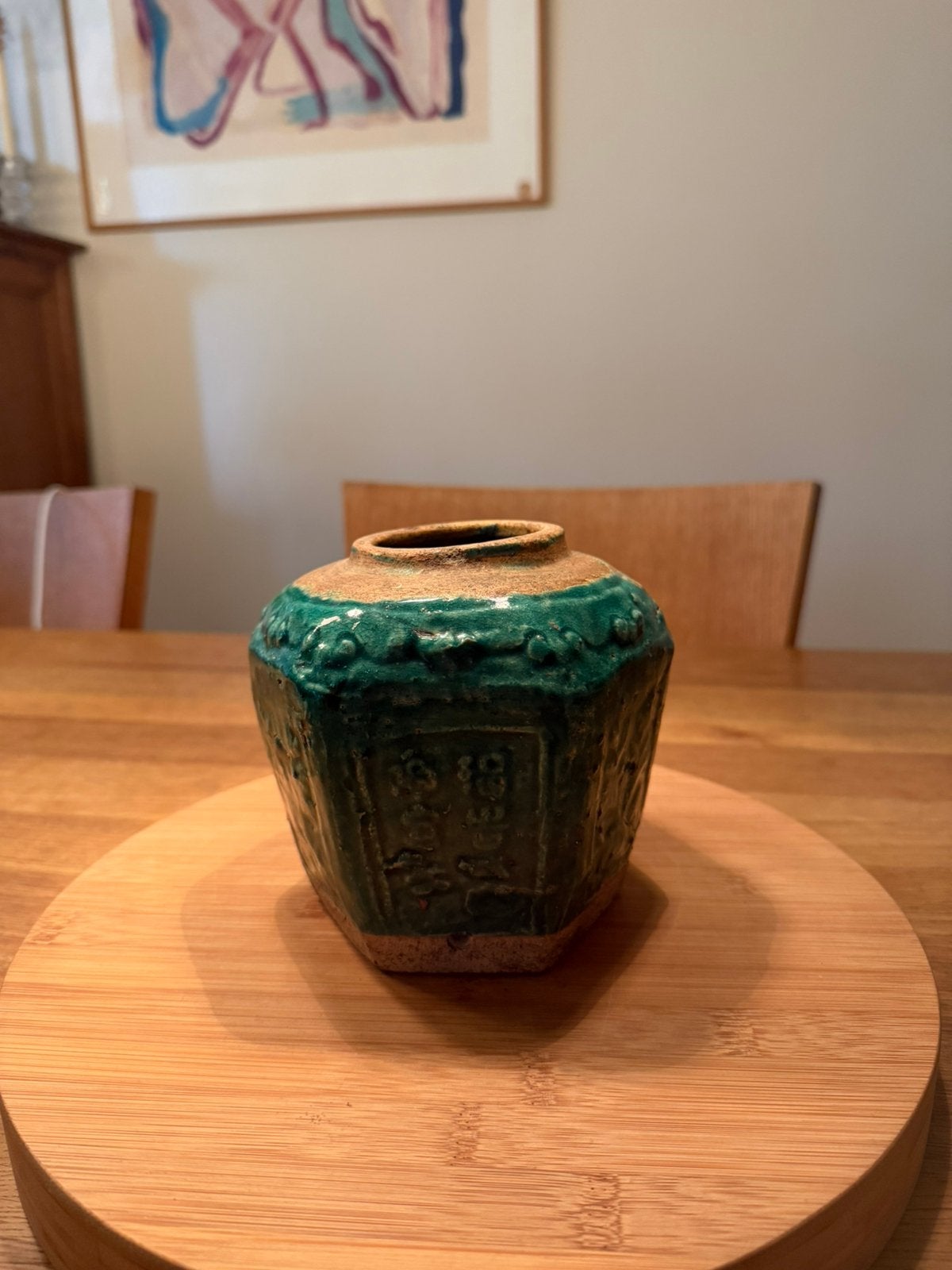 Antieke, groengeglazuurde gemberpot Shiwan-groot, Antiek en Kunst, Ophalen of Verzenden