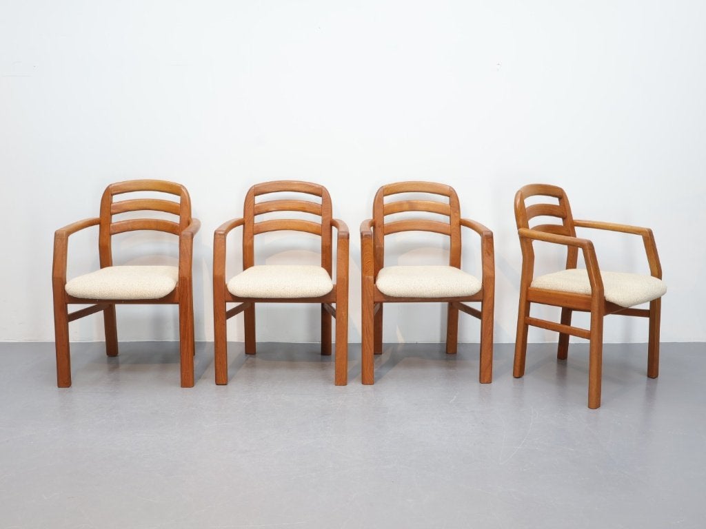 Dyrlund Denmark eetkamerstoelen set van 4 teak, Ophalen, Gebruikt, Bruin, Dyrlund