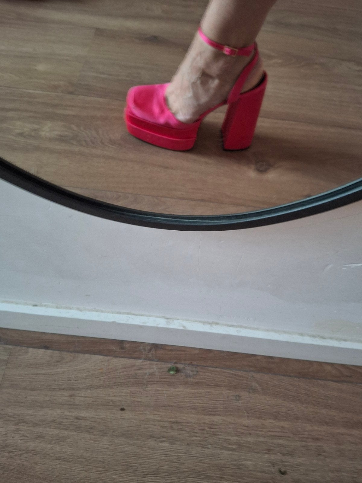 roze plateau schoenen 42 vallen ruim. hak 16cm zool 5cm, Ophalen, Schoenen met hoge hakken, Roze, Gedragen