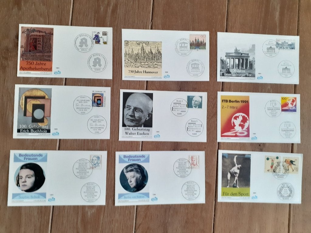 ETB's Duitsland 1991 en 1992, bieden vanaf € 0,25 per stuk, Postzegels en Munten, Verzenden, Onbeschreven, Europa