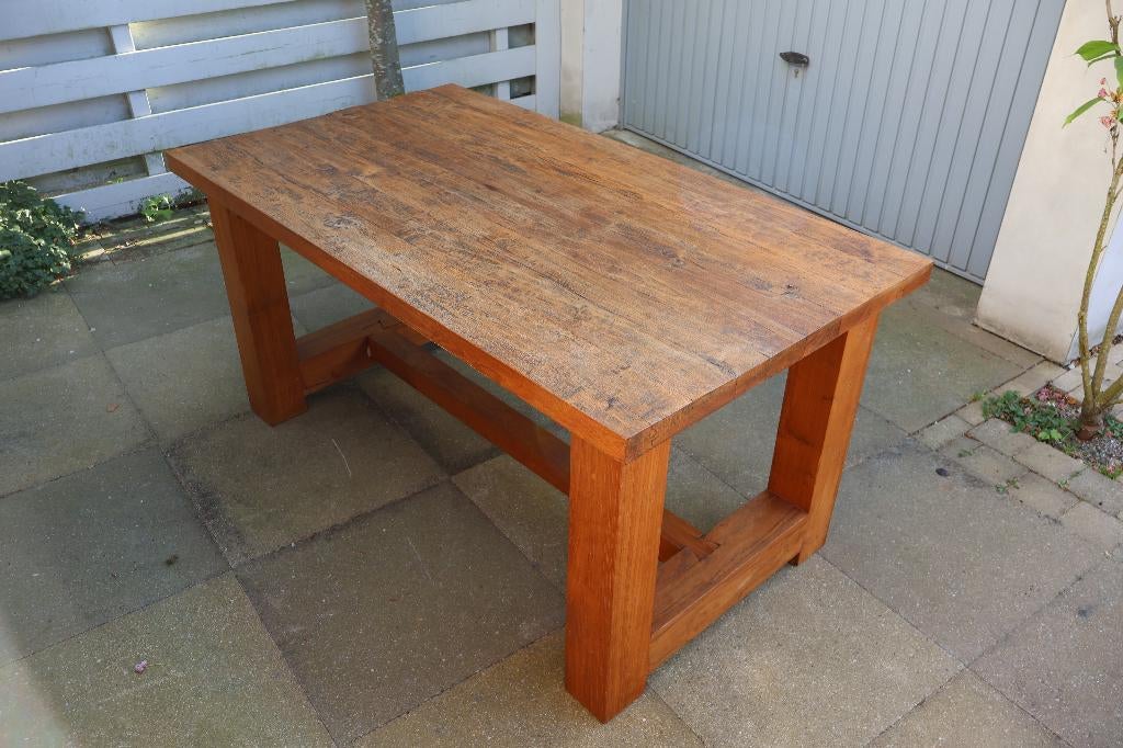 Eikenhouten eettafel. 160x90, Huis en Inrichting, Tafels | Eettafels, Ophalen, Gebruikt, Eikenhout, 50 tot 100 cm